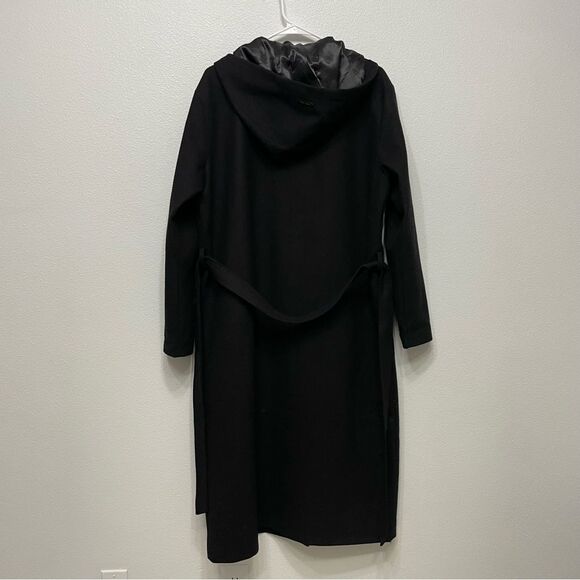 Mia Melon Satin-Lined Waterproof Wool Jacket Hooded - Jessica Black Size Large - Picture 2 of 11